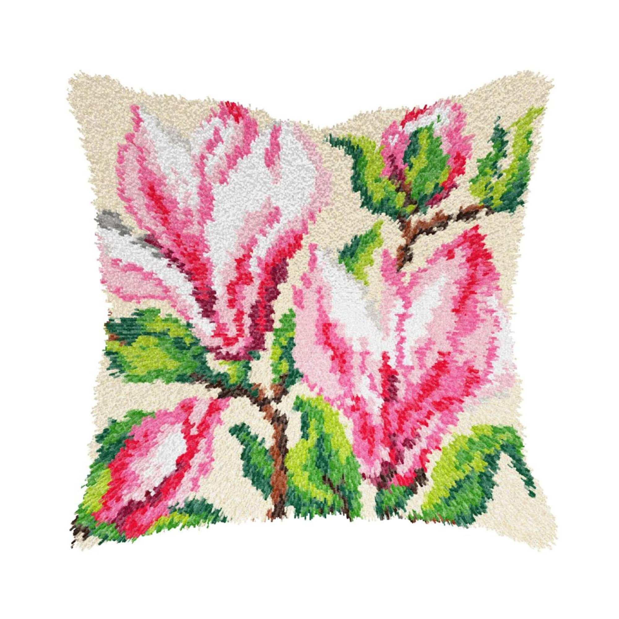 Orchidea Latch Hook Cushion Kit Magnolia